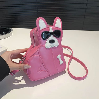 Dog Faux Leather Crossbody Bag