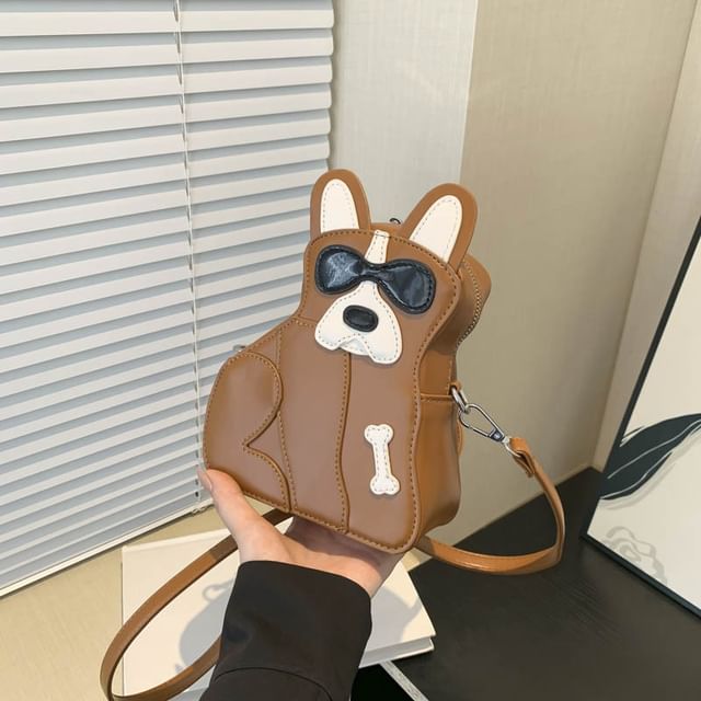 Dog Faux Leather Crossbody Bag