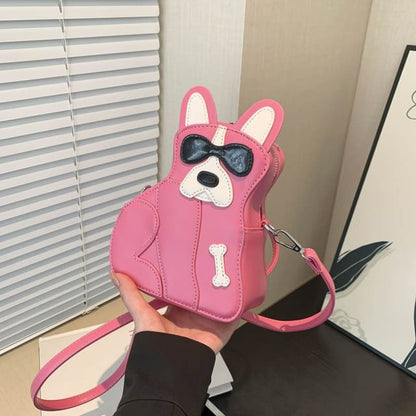 Dog Faux Leather Crossbody Bag