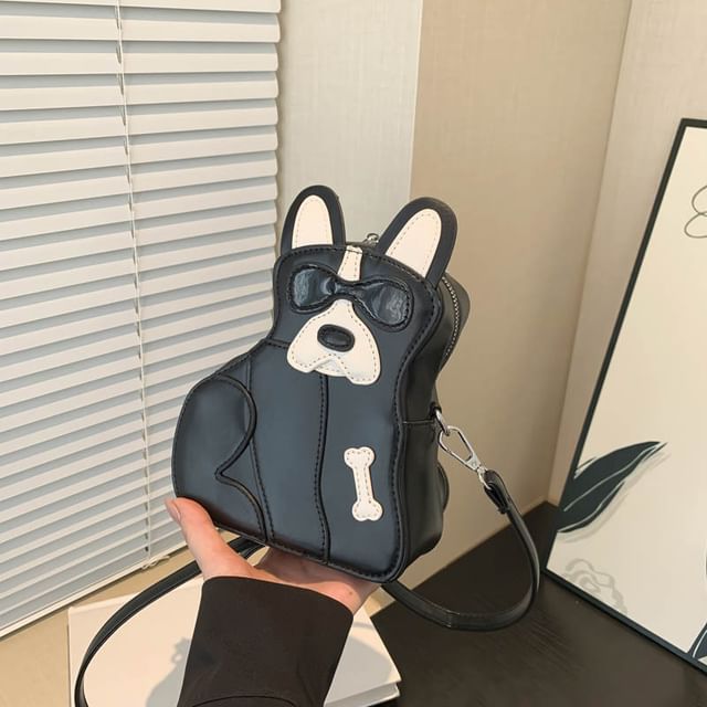 Dog Faux Leather Crossbody Bag