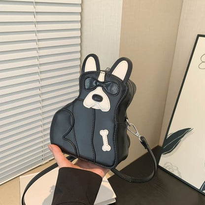 Dog Faux Leather Crossbody Bag