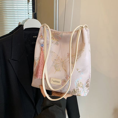 Butterfly Jacquard Bucket Bag