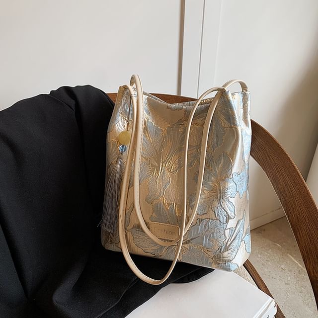 Butterfly Jacquard Bucket Bag