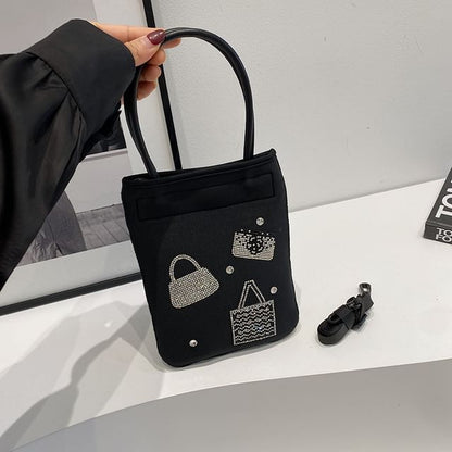 Rhinestone Top Handle Crossbody Bag