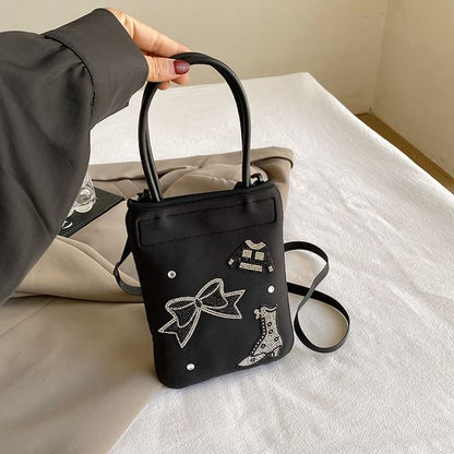 Rhinestone Top Handle Crossbody Bag