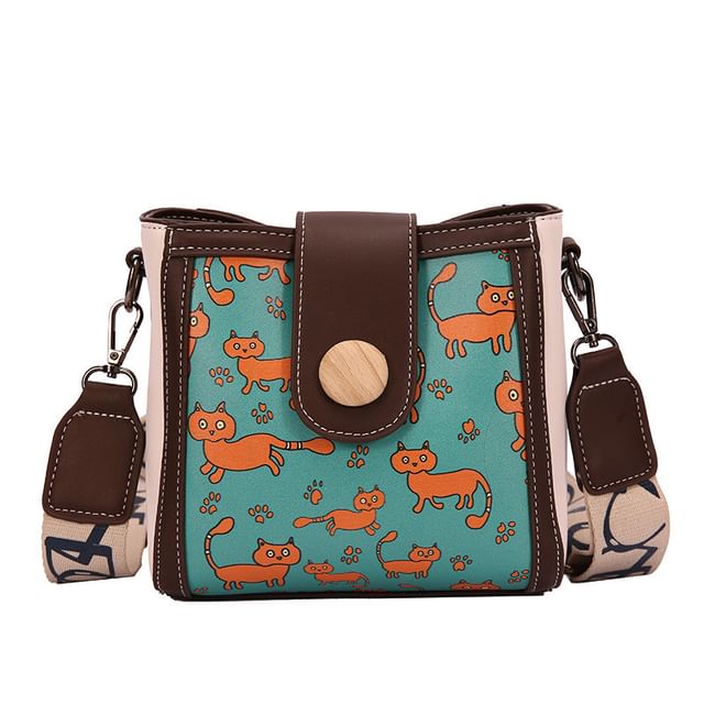 Bucket Patterned Faux Leather Bag