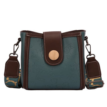 Bucket Patterned Faux Leather Bag