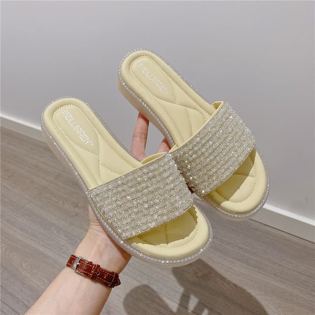 Rhinestone Slide Sandals