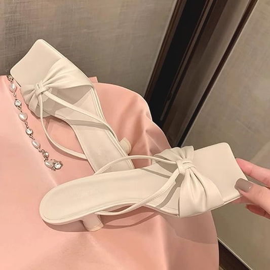 Square Toe High Heel Slide Sandals