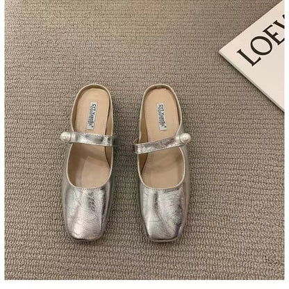 Faux Pearl Mules