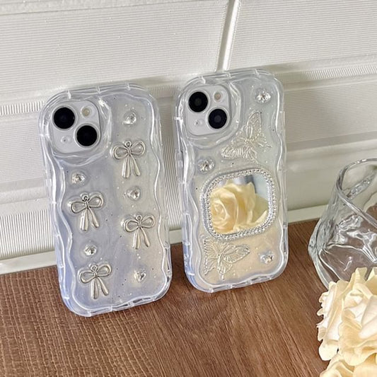 Bow Case Floral Phone / Mirrored