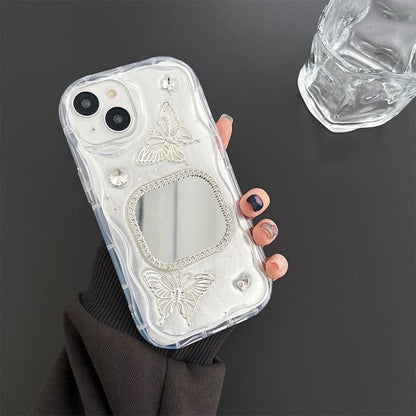 Bow Case Floral Phone / Mirrored