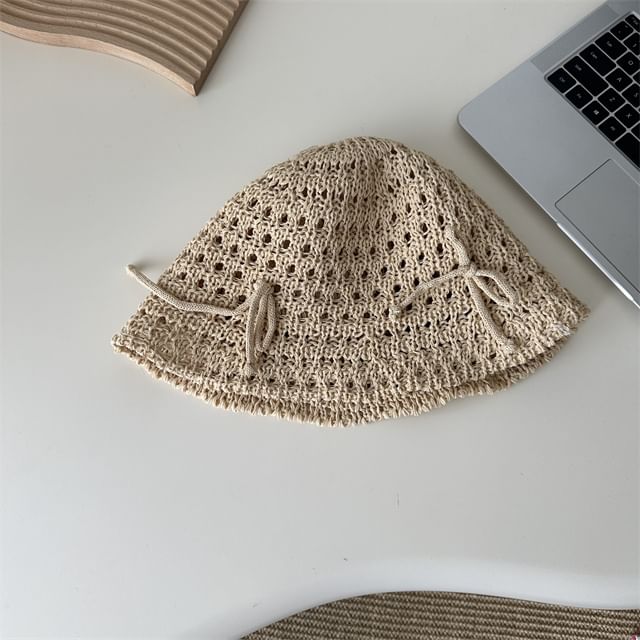 Bucket Knit Bow Hat