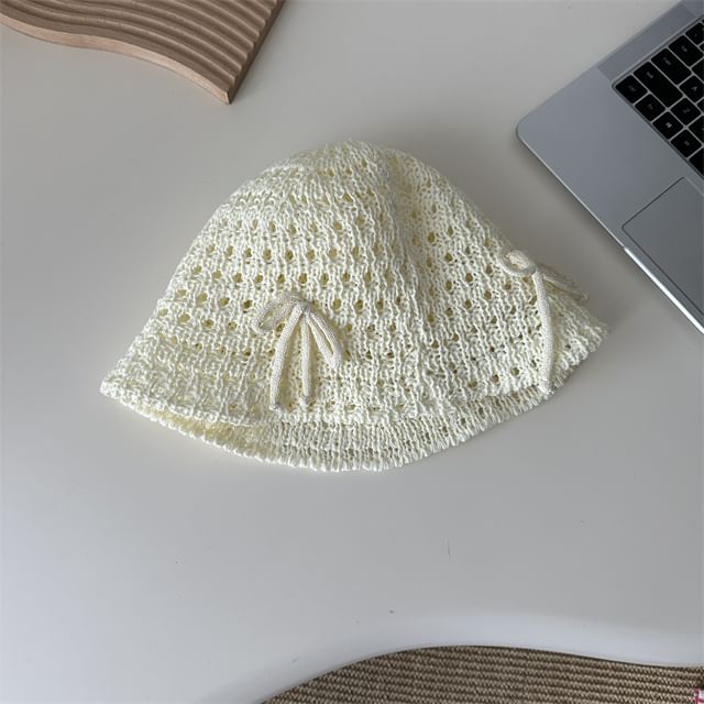 Bucket Knit Bow Hat
