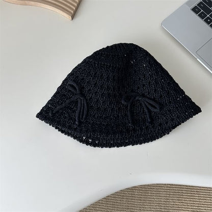 Bucket Knit Bow Hat