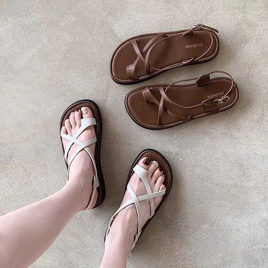 Platform Loop Cross Sandals Criss Toe