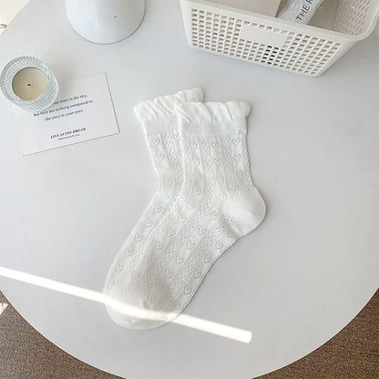 Plain Frill Trim Perforated Socks