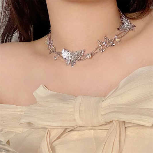 Butterfly Beaded Necklace