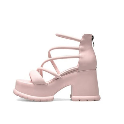 Lace-Up Platform Sandals