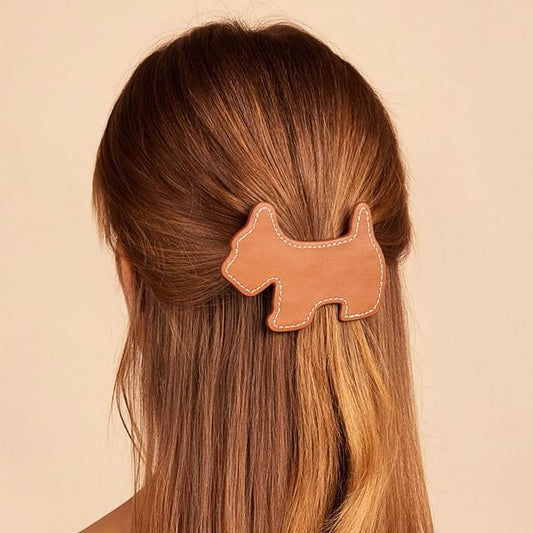 Dog Faux Leather Hair Clip (Various Designs)