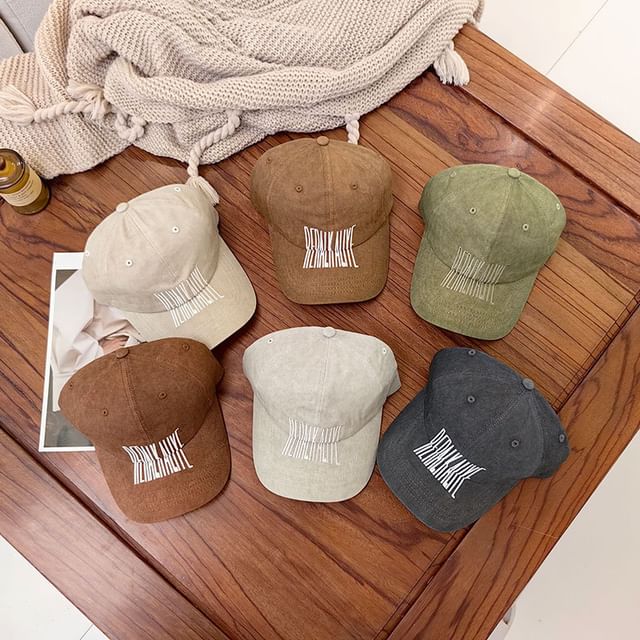 Lettering Embroidered Baseball Cap