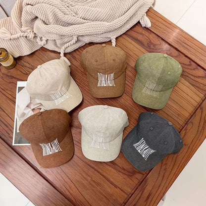 Lettering Embroidered Baseball Cap