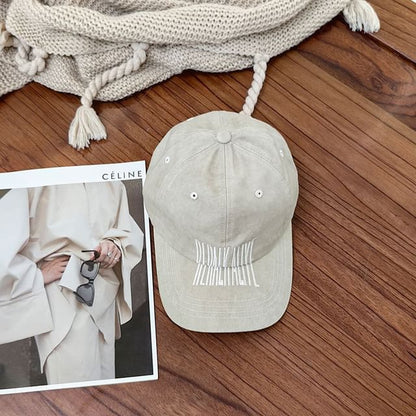 Lettering Embroidered Baseball Cap