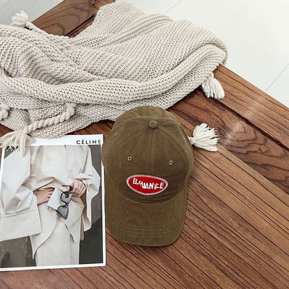 Lettering Applique Baseball Cap