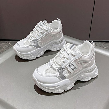 Applique Lace-Up Platform Sneakers