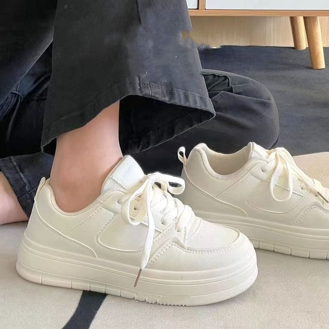 Platform Plain Sneakers