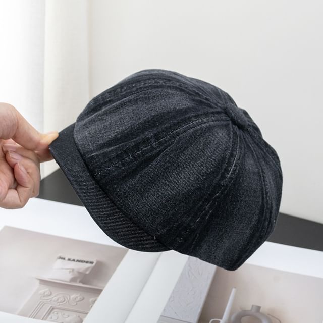Denim Short Brim Newsboy Cap