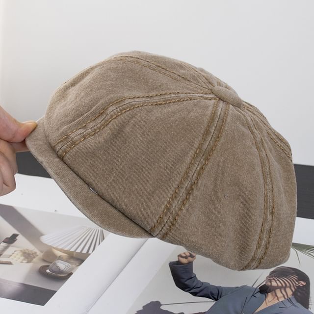 Vintage Washed Cotton Newsboy Cap