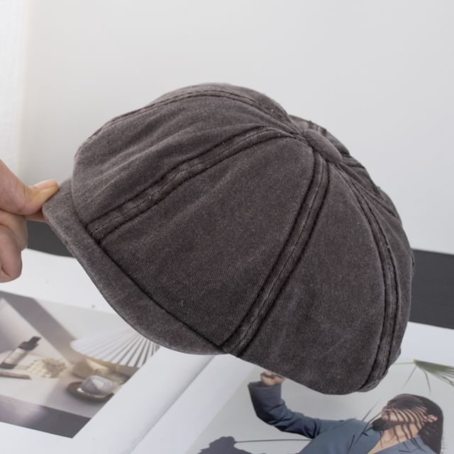 Vintage Washed Cotton Newsboy Cap