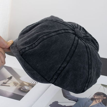 Vintage Washed Cotton Newsboy Cap
