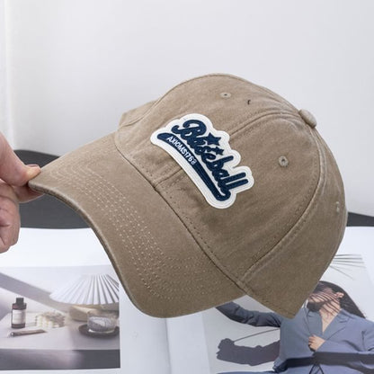Embroidered Curved Brim Vintage Washed Cotton Baseball Cap