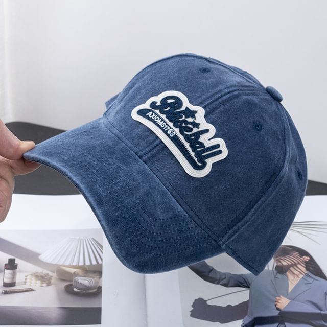 Embroidered Curved Brim Vintage Washed Cotton Baseball Cap