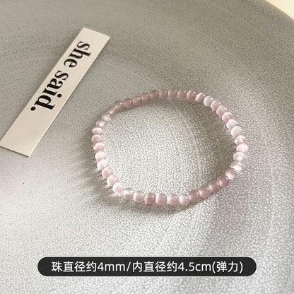 Faux Cat Eye Stone Bead Bracelet