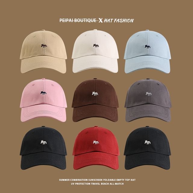 Fox Embroidered Baseball Cap
