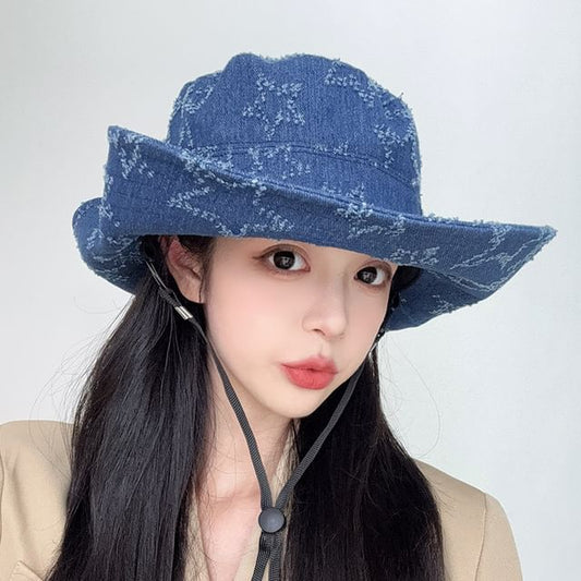 Distressed Denim Boonie Hat