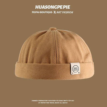 Letter Embroidered Brimless Cap