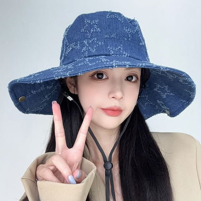 Distressed Denim Boonie Hat