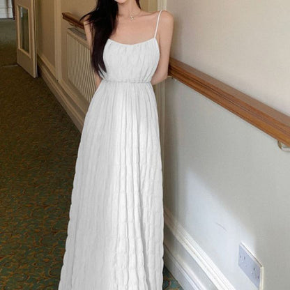 Schlichtes Maxi-Sommerkleid mit Spaghettiträgern