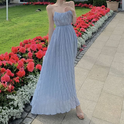 Schlichtes Maxi-Sommerkleid mit Spaghettiträgern