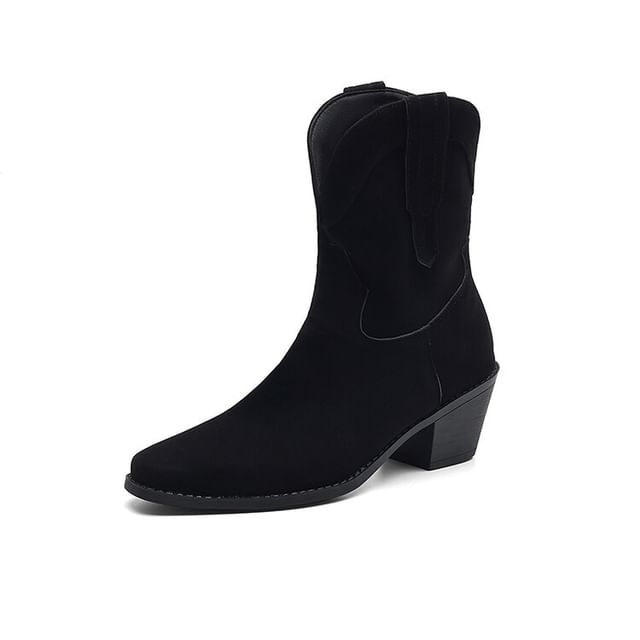 Chunky Heel Short Boots