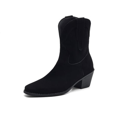 Chunky Heel Short Boots
