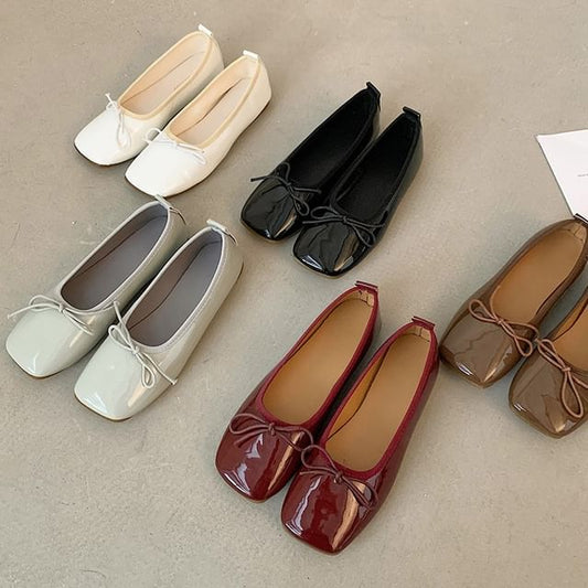 Square-Toe Mary Jane Flats