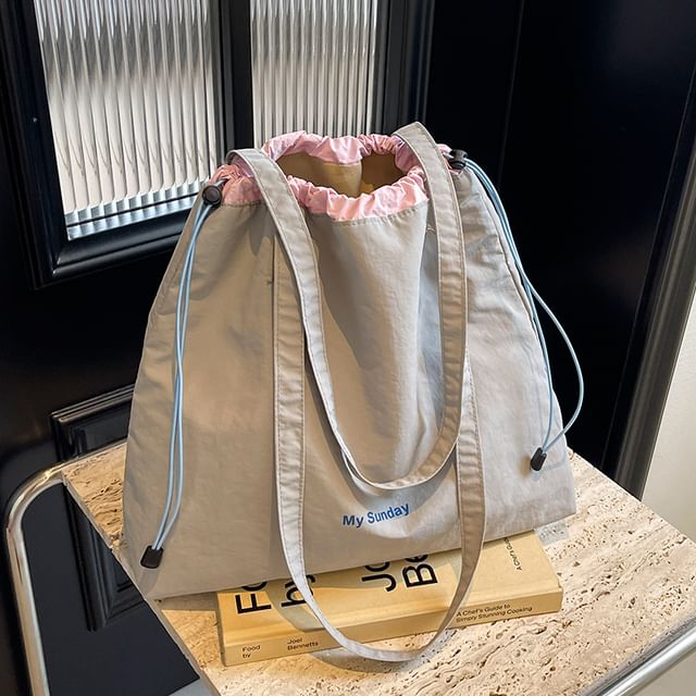 Canvas Tote Lettering Bag