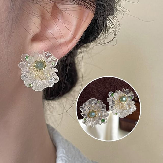 Flower Clip On Earring
