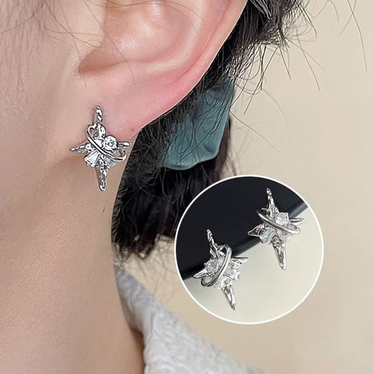 Rhinestone Star Clip On Earring