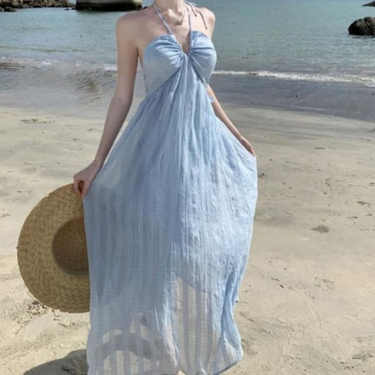 Robe midi à carreaux avec licou A